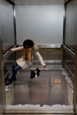 bottomless elevator, 3D illusion, London