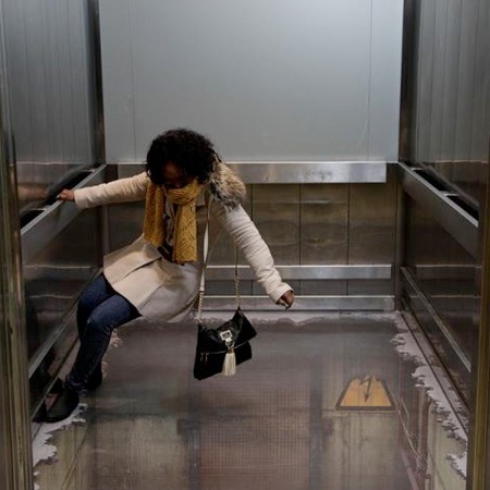 bottomless elevator, 3D illusion, London