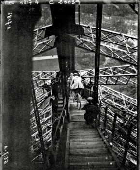 Cycling down the Eiffel Tower, 1923, from la Bibliothèque nationale - 2