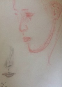 Agathe (en plus âgée, Normandie 2016) - cropped more, drawing by William Eaton, pencil