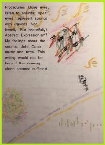 sound drawing with text, made Quincy College courtyard, 10 Harvard, April 2017, by William Eaton