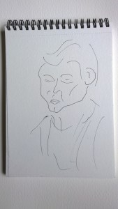 Belle of La Bottega, pen drawing by William Eaton, Aug 2017