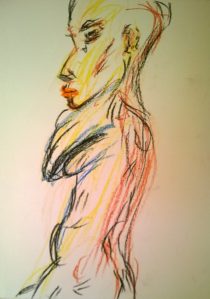 Lorelie in color, 23 Aug 2017, pastel drawing by William Warner