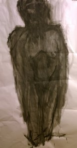 Man as gorilla, sumi ink, by William Eaton, Sep 2017