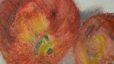 Apples close up, water-soluble pastels, 6 Feb 2017, Willlam Eaton