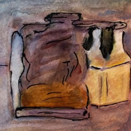 After Morandi, Natura morta, 1961, watercolor by William Eaton, Dec 2017 - 2