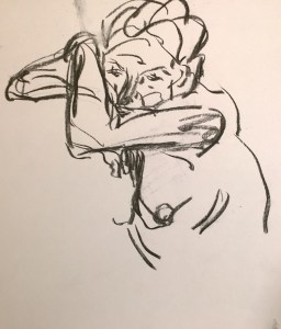 Mae, with arms, drawing by William Eaton - 4