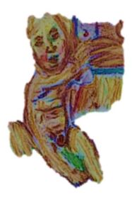 Jesus & Mary snip, from drawing by William Eaton (Après Luca Signorelli, Nursing Madonna)