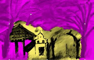 Villa Blanca paysaje, computer manipulated image after drawing by William Eaton