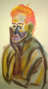 The lady with the orange hair, pastel drawing by William Eaton, May 2019