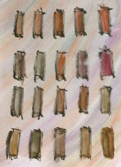 Woodstock Drumming Circle, 2019, non-figurative drawing by William Eaton