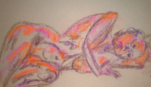 Young woman nude, meriting better than garish pastel, by William Eaton