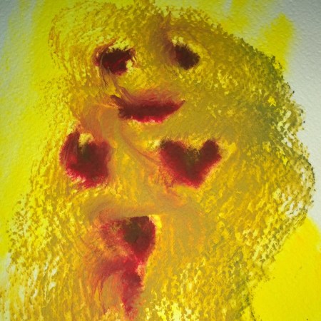 Munchkin in yellow and blood red, by William Eaton