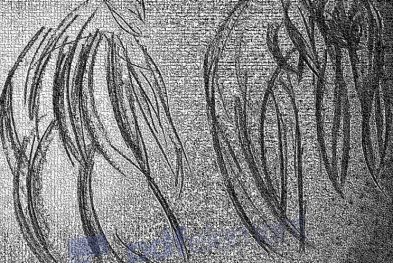 Lines inspired by naked female forms, drawings by William Eaton, computer manipulated, 2019