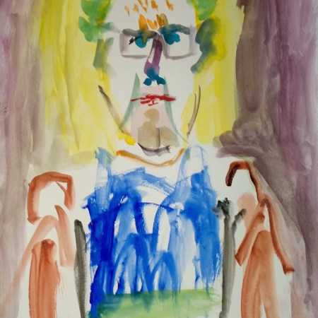 Un autre homme au maillot peut-être, gouache by William Eaton, 2019