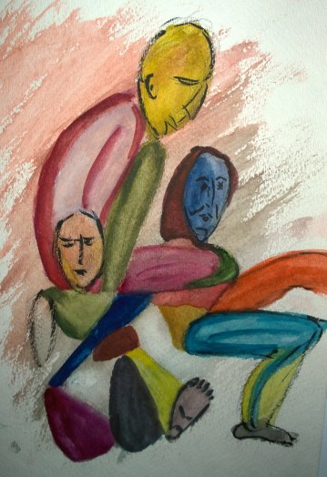 Figures on the lawn, Stuyvesant Town, New York, Sep 2019, by William Eaton