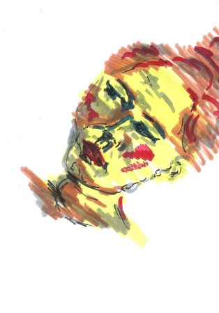 As if she were Kirsti, watercolor by William Eaton, 2019