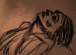 AVW looking up, from drawing by William Eaton, 2019 (manipulated) - 2