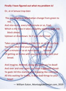 Finally I have figured out what my problem is (poem with drawing behind), by William Eaton, 2019