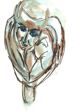 La stravaganza di ieri - Valentina, watercolor and marker by William Eaton, April 2020