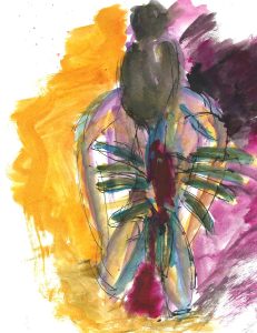 The Lotus Mudra, watercolor by William Eaton, May 2020