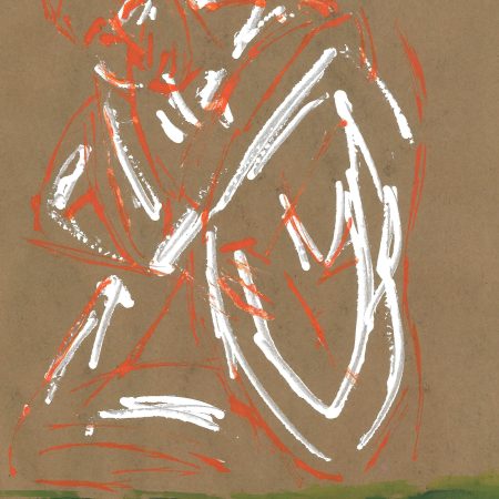 Woman (Maria) outlined in red and white, by William Eaton, May 2020