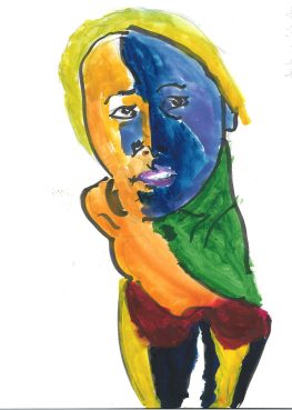 Woman of color, gouache by William Eaton, April 2020