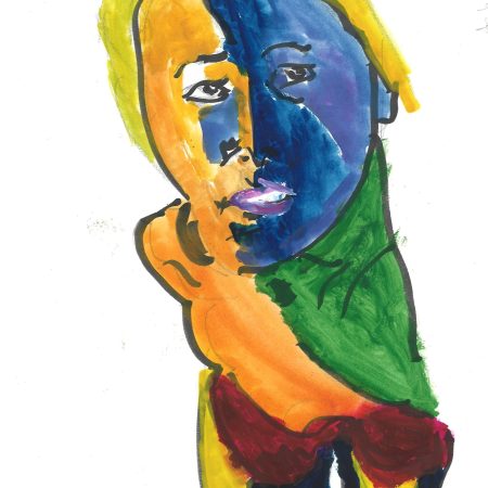 Woman of color, gouache by William Eaton, April 2020