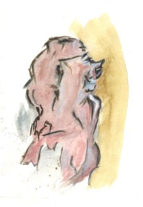 A pinker snow friend, watercolor by William Eaton, 2021