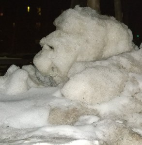 snow pile night 3 (yet more cropped), photograph by William Eaton, 2021