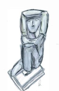 Après Henri Laurens, 'Cariatide assise,' 1929 & 1936, Centre Pompidou - by William Eaton, 2021