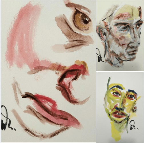 FB snip - painting from photos in hotel rooms - William Eaton, 2023