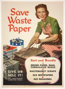 Save Waste Paper - World War II propaganda poster