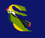 William Eaton, computer art (drawing with mouse), fanciful bird with egg, 2024