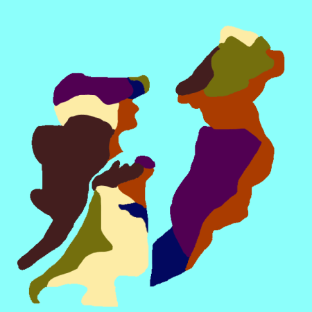 three figures developed from a photo of clouds - artwork by William Eaton, June 2024