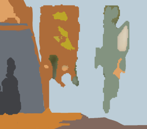 Artwork by William Eaton from photo he took at Le Café Jacques tout près du Musée du quai Branly, November 2024