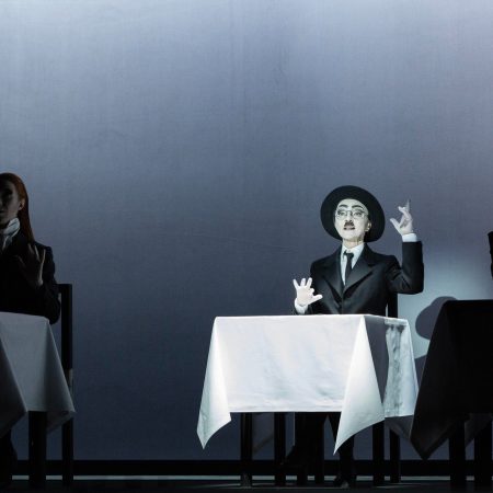 Publicity photo by Lucie Jansch of Robert Wilson's "Since I've Been Me" (based in Pessoa texts), 2024