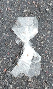 Photo of wet napkin on Paris sidewalk - William Eaton, jan 2025